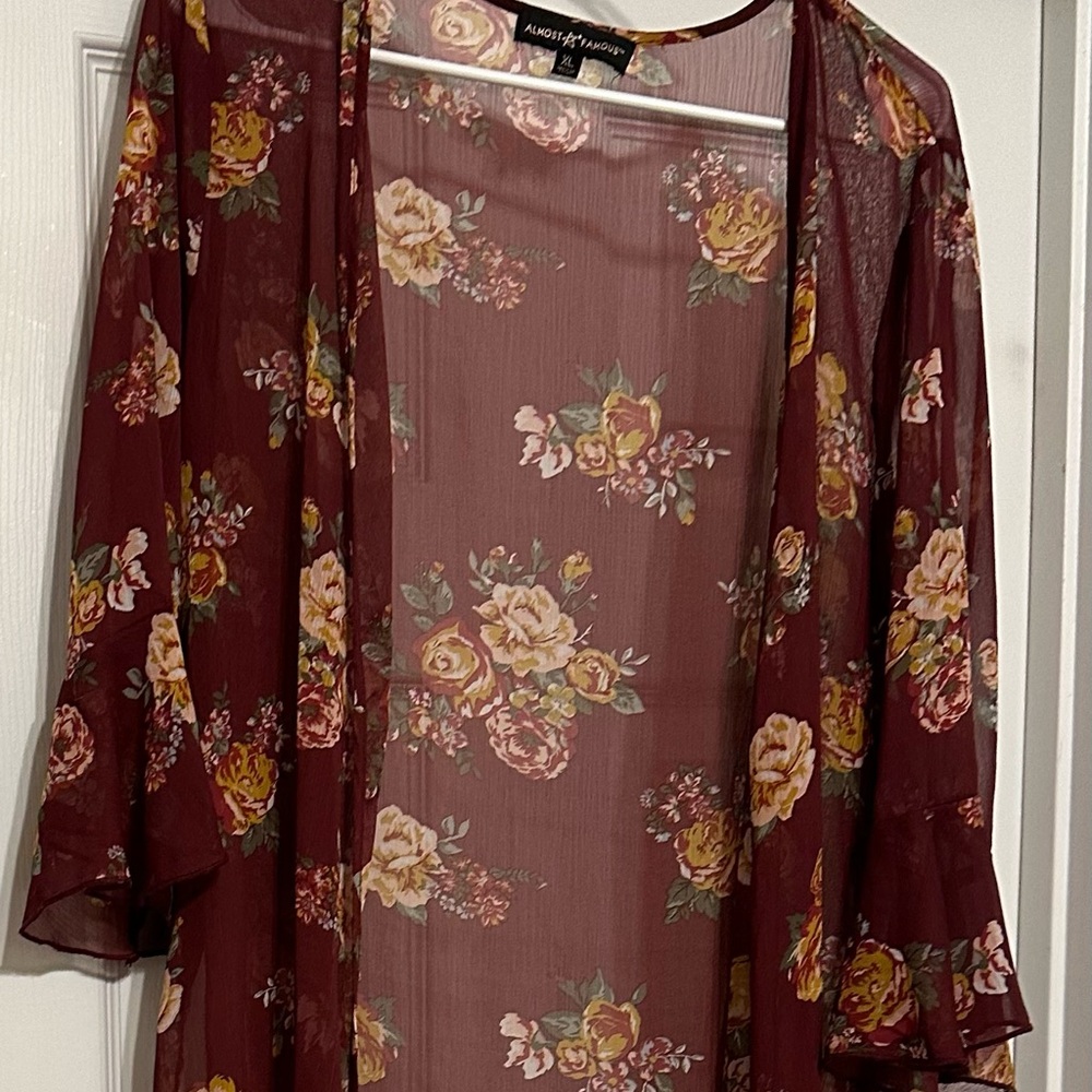 Almost Famous Floral Duster Kimono